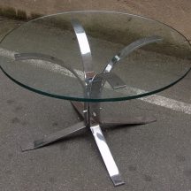 70er chrom/glas side coffee-table