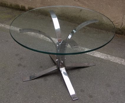 70er chrom/glas side coffee-table