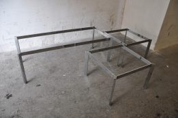 chrome & glas coffee table + side table