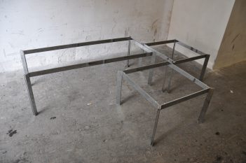 chrome & glas coffee table + side table