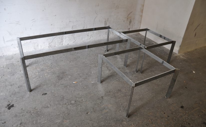 chrome & glas coffee table + side table