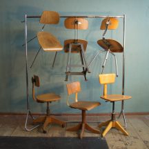vintage industrial stools and chairs