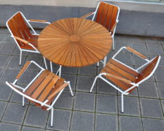 50er jahre marguerit teak garnitur / seltene dänische 50er jahre marguerit teak gartengarnitur. hersteller mandalay, denmark. mandalay_4