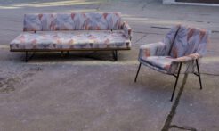 50er jahre walter knoll sofa & sessel design rolf grunow / ausgefallenes sofa und passender sessel mit stahlgestell aus den 50ern. evtl. noch 2. sofa und weitere sessel vorhanden. 50er jahre sofa und sessel