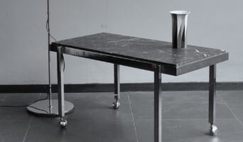 black marble/chrome coffee/side-table