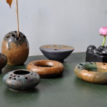 set of 7 ikebana studio ceramics