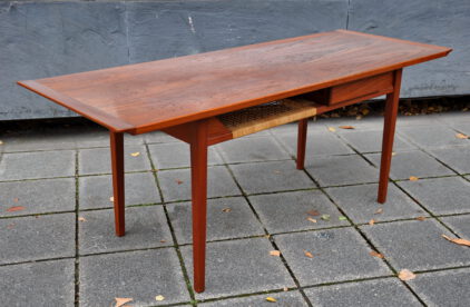 teak coffee table with drawer
