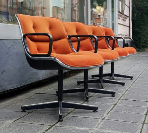 4x pollock chair, knoll international ’65 / design charles pollock 1965 für knoll international, mod. ’12E1′ 4x pollock chair, knoll international ’65