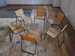 6x stahlrohr eiche stuhl