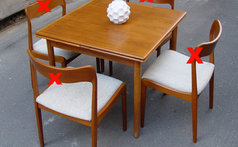 kleiner esstisch teak 60s