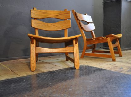 Oak Lounge Chairs, 1960s