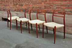 set of 4 møller model 78 dining chairs