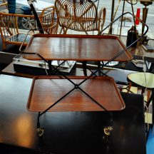 swedish 50s string serving cart teak