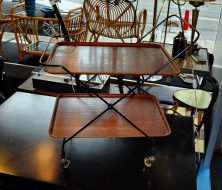 swedish 50s string serving cart teak