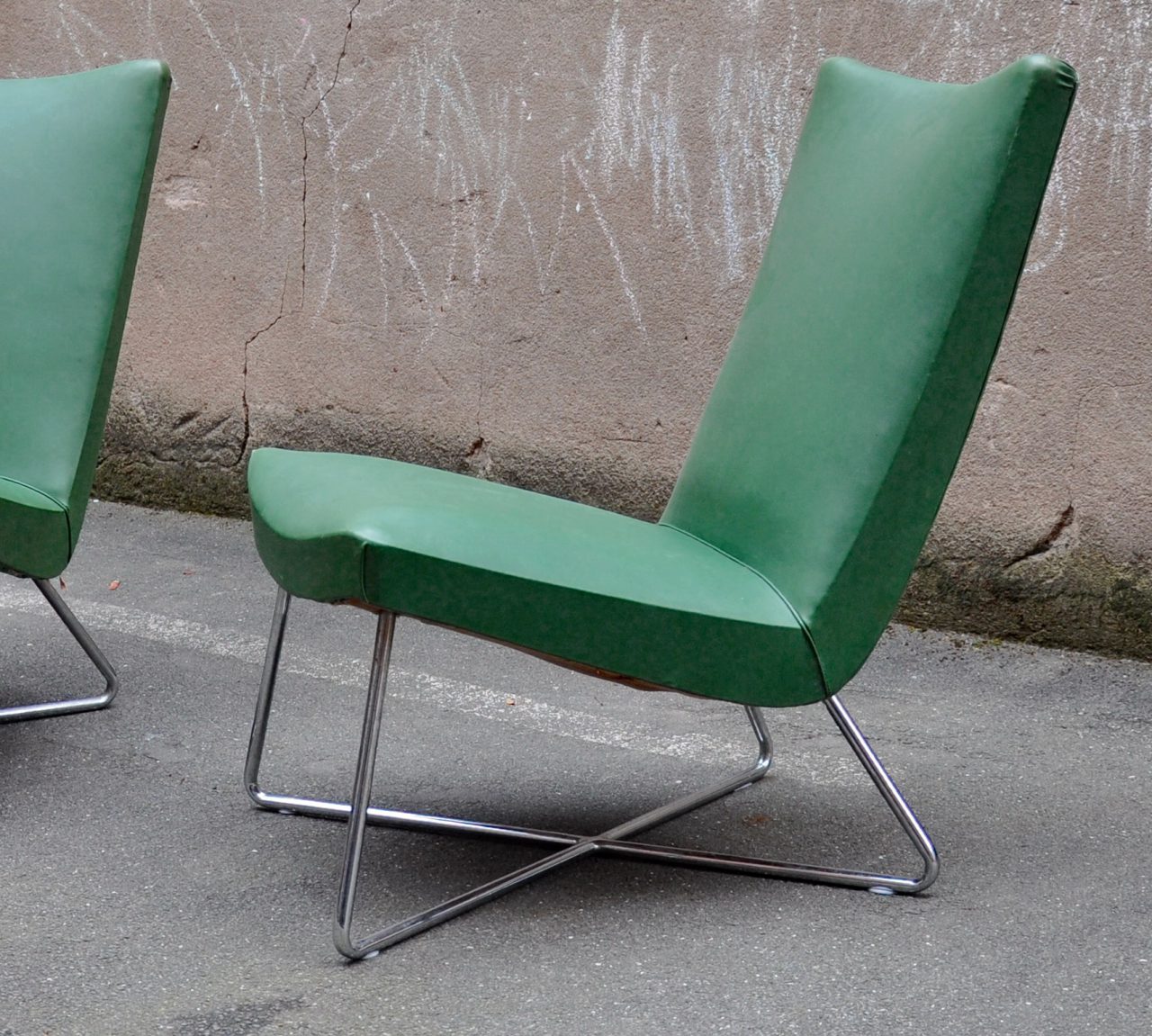 walter knoll attr. tubular steel lounge-chair / sessel / 50er, bauhaus