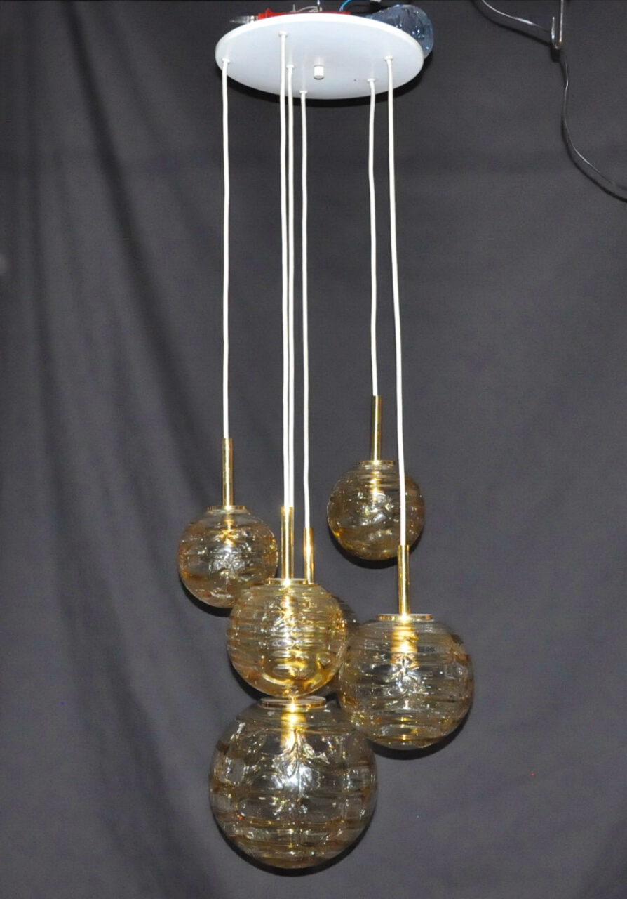 doria 6-fach hängeleuchte / deckenleuchten / 60er / wohnstudio weingart