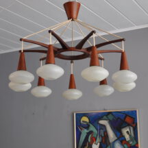 teak sputnik chandelier