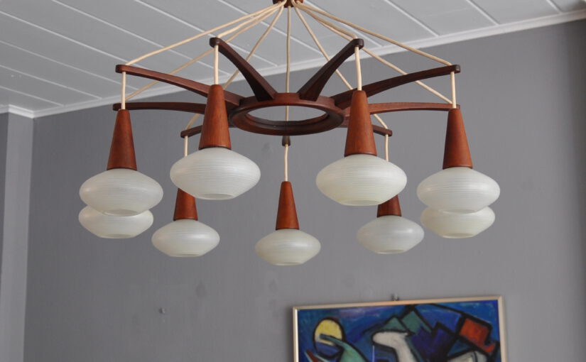 teak sputnik chandelier