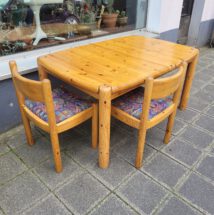 pine dinig set, table 6 chairs denmark rainer daumiller