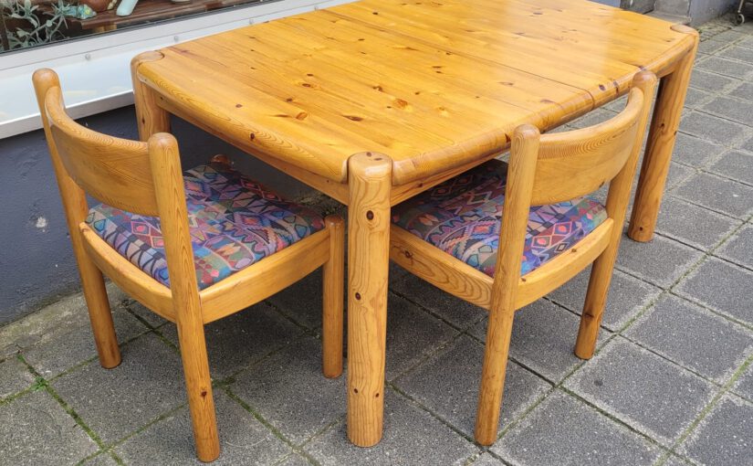 rainer daumiller pine dinig set, table 6 chairs