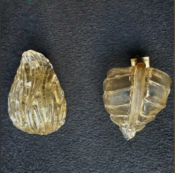 2x wandleuchte ‚cordonato d’oro‘, barovier & toso murano