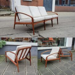 60s teak sofa sessel ähnlich paperknife chair / fantastisches sofa / 2 sessel set, 60er jahre dänemark. sehr hochwertig in massiv teakholz verarbeitet. der entwurf ähnelt sehr stark … 60s teak sofa sessel ähnlich paperknife chair