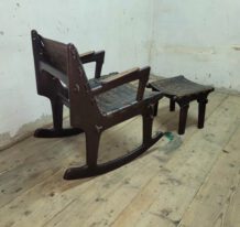 angel pazmino rocking chair / rocking chair and ottoman by angel i. pazmiño, quito-equador 1960s. muebles des estilo. wood and leather, dimensions aprox height: 38 … angel pazmino rocking chair