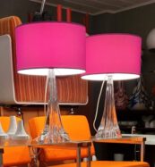 pair 70s crystal lamps