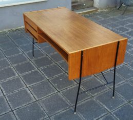 60s teak desk string frame