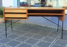60s teak desk string frame