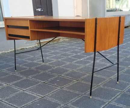 60s teak desk string frame