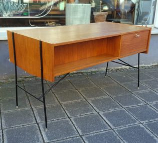 60s teak desk string frame
