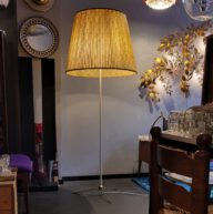 exceptionnel 50s floorlight / fantastic 50s floorlamp, wonderful original shade with authentic pattern (no damage!). exceptionnel 50s floorlight