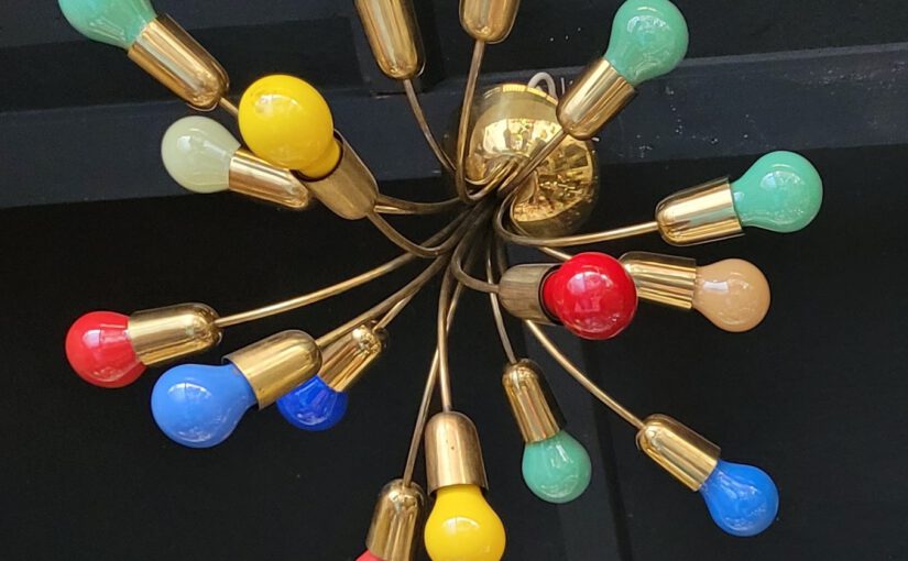 vintage midcentury nürnberg / sputnik ceiling light 1950s