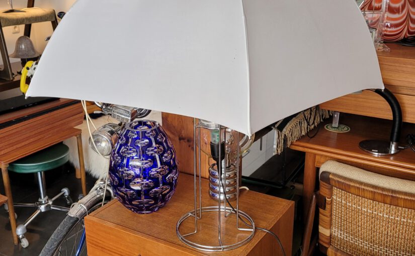 vintage midcentury nürnberg / tischleuchte ‚umbrella‘ (gijs bakker) 1973